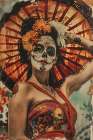 Close-up of woman with makeup and hat Art Print